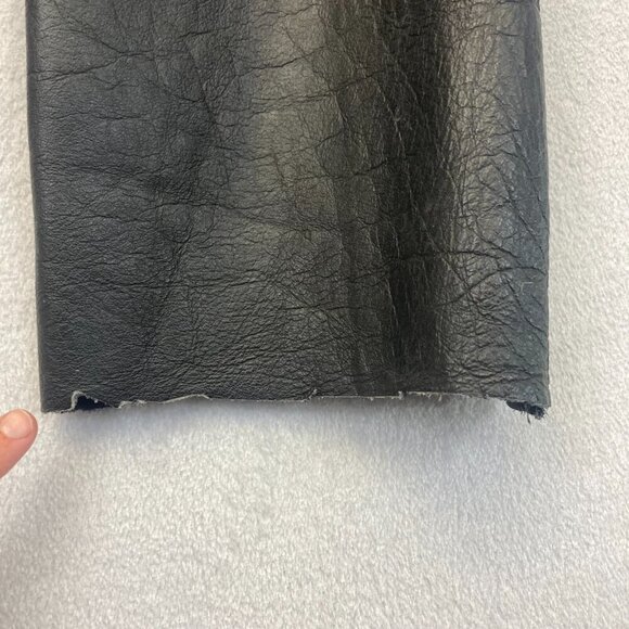 Leather Club Chaps Mens Large L Black Motorcycle Adjustable Belt Zip Side Snap - Picture 9 of 16